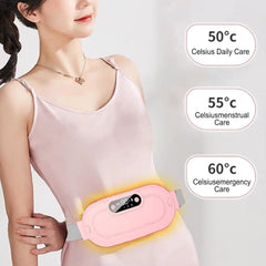 Period Cramp Relief Heating Pad – Vibrating Massage Warm Belt
