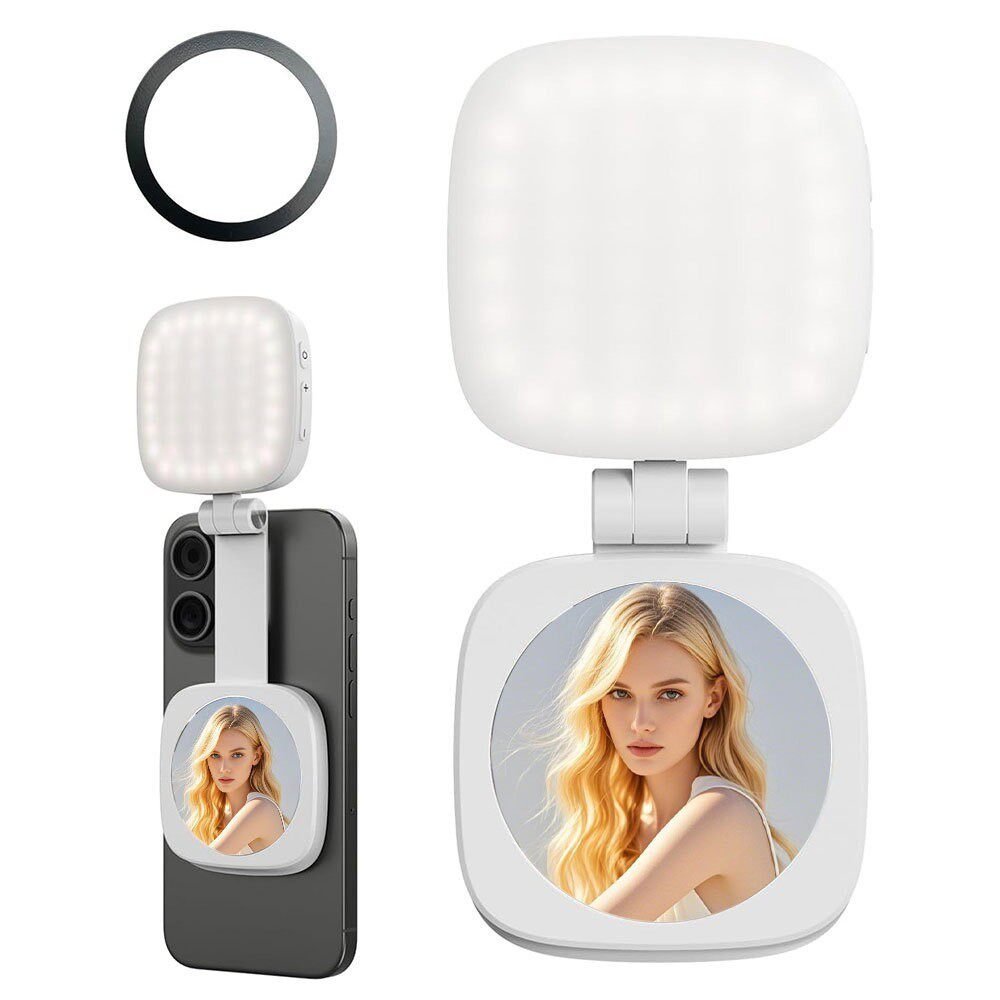 Magnetic Phone Fill Light with Makeup Mirror - Odyssey Gadgets Onlinegadget