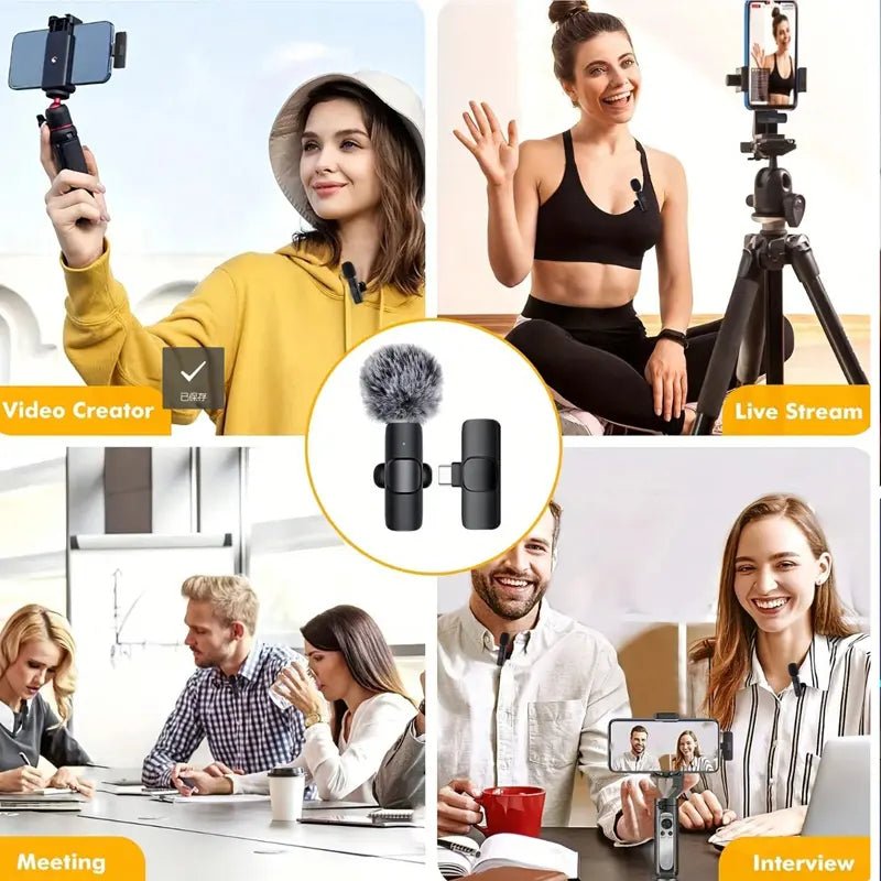 Wireless Mini Lapel Microphone for iPhone & Smartphone – Noise Cancelling - Odyssey Gadgets Online