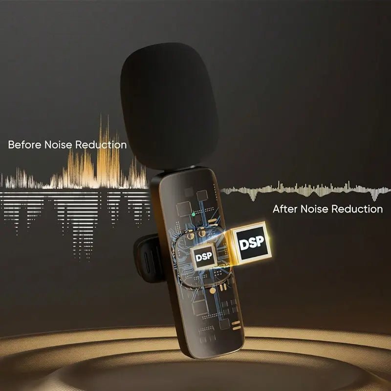 Wireless Mini Lapel Microphone for iPhone & Smartphone – Noise Cancelling - Odyssey Gadgets Online